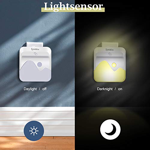 Luz Nocturna Infantil,Lámpara Noche Enchufe con Sensor de Automático,7 Colores RGB Cambiante,para Habitación Bebé, Niños, Dormitorio, Sala, Pasillos, Baño, Cocina (2 piezas)