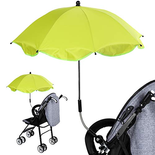 Luzoeo Sombrilla Universal Carrito de Bebé Paraguas Sombrilla Parasol para Cochecito Silla de Paseo 360 Grados Ajustable con UV Protección el Bebés y Niños