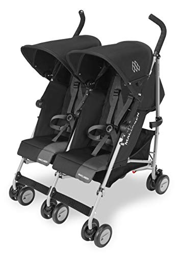 Maclaren Twin Triumph Silla de paseo doble - ligera, de los 6 meses hasta los 50kg, encaja a través de la mayoría de las puertas, Capota extensible con UPF 50+