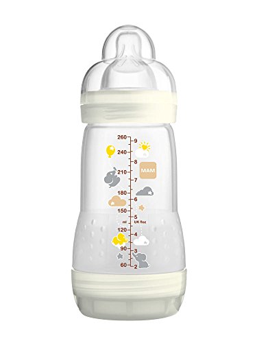 Mam, Baby Bottle anticoliche, 0-6 meses, tipo de flujo 2, blancos (Blanc), 260 ml