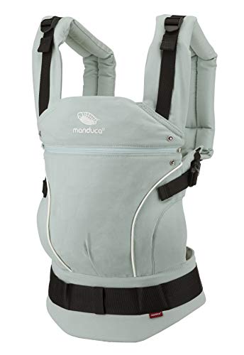 manduca First Baby Carrier > PureCotton < Mochila Portabebe Ergonomica, Algodón Orgánico, Extensión de Espalda Patentada, para Recién Nacidos y Bebés de 3,5 a 20 kg (PureCotton, Mint (verde menta))