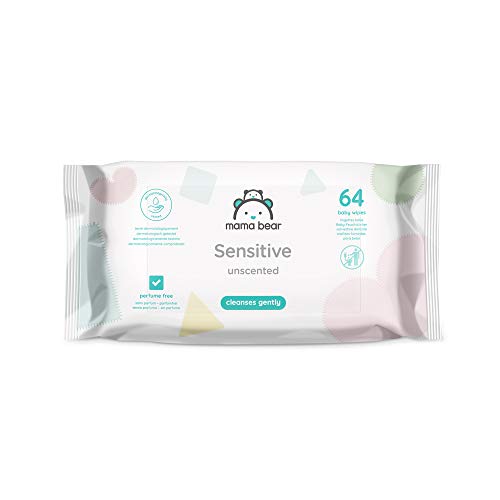 Marca Amazon -  Mama Bear Sensitive Toallitas húmedas para bebé - 12 Paquetes (768 Toallitas)