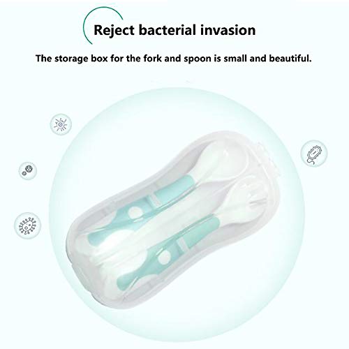 MARXIAO Juego De Vajilla De Entrenamiento para Suplementos Alimenticios para Niños, Twist Music Se Puede Doblar Portátil Práctica para Bebés Tenedor Cuchara,A