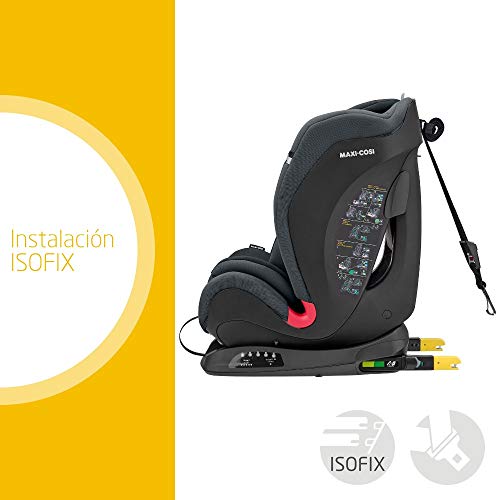 Maxi-Cosi Titan Plus Silla Coche bebé grupo 1/2/3 isofix, 9 - 36 kg, silla auto bebé reclinable con reductor, Clima Flow para el control de la temperatura, crece con el niño 9 meses- 12 años, graphite