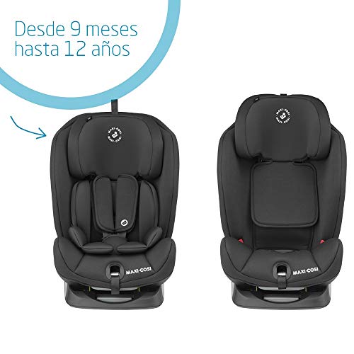 Maxi-Cosi Titan Silla Coche bebé grupo 1/2/3 isofix, 9 - 36 kg, silla auto bebé reclinable, crece con el niño desde 9 meses hasta 12 años, color negro