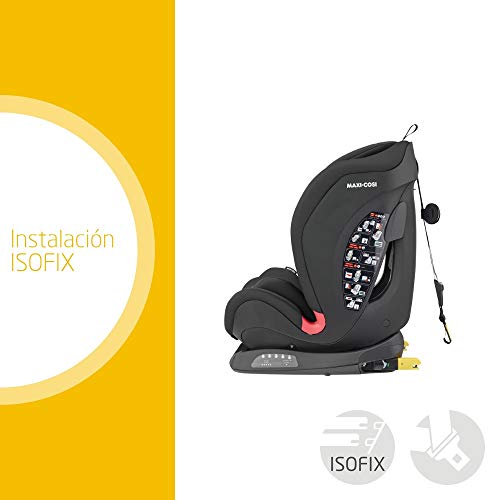 Maxi-Cosi Titan Silla Coche bebé grupo 1/2/3 isofix, 9 - 36 kg, silla auto bebé reclinable, crece con el niño desde 9 meses hasta 12 años, color negro