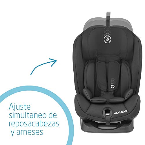 Maxi-Cosi Titan Silla Coche bebé grupo 1/2/3 isofix, 9 - 36 kg, silla auto bebé reclinable, crece con el niño desde 9 meses hasta 12 años, color negro