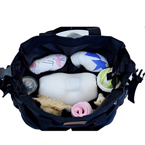 Miracle Baby Bolsa de Paseo de Bebé para Mamá .bolsa para cochecito Portátil Bolso Cambiador para Carrito bebe Gran capacidad-33 * 36 * 13cm(Negro puro)