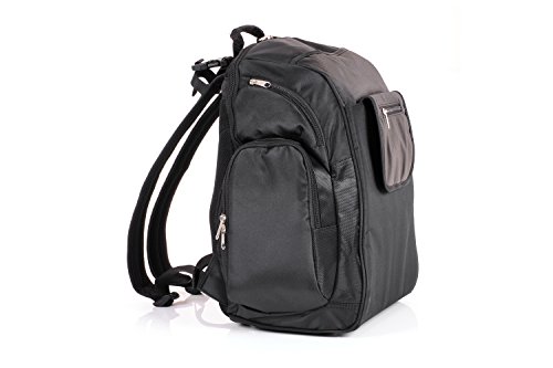 Mochila Cambiador Bebe de Pañales por Three Little Imps Mochila de Pañales y Biberones | mochila bebe para gemelos y sillas de paseo | Impermeable Multibolsillo Bolso Negro de Viaje Multifuncional