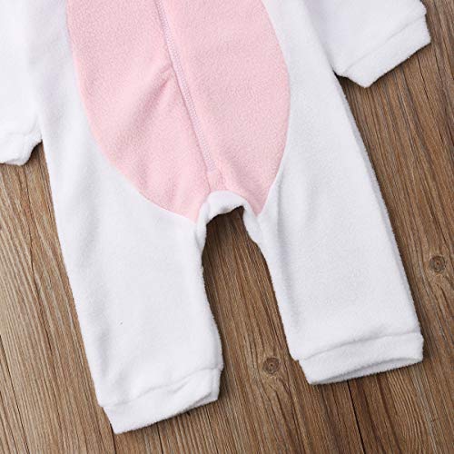 Mono Bebé Niña Pijama Unicornio con Capucha Traje de Dormir Pelele Infantil de Manga Larga Ropa Mameluco Animal con Cremallera para Bebés Recién Nacido (0-24 Meses)