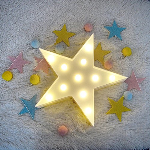 Mystery&Melody Estrella LED Iluminación Infantil Nocturna Luces nocturnas Luces de Estado de ánimo Lámparas Enfermería Cuarto del bebé Decoración Luces de Escritorio (White)