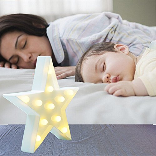 Mystery&Melody Estrella LED Iluminación Infantil Nocturna Luces nocturnas Luces de Estado de ánimo Lámparas Enfermería Cuarto del bebé Decoración Luces de Escritorio (White)