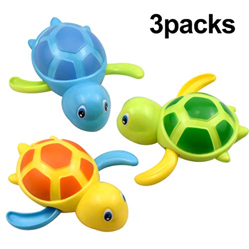 NATUCE 3 Piezas Juguetes de Baño para Bebé Niños, Natación Tortuga Juguetes, Juguetes Bañera Bebe, Juguetes de Natación del Flotante, Kit de Juguetes de Baño para Niños, Regalos para Bebé Niños Niñas