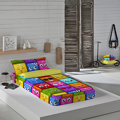 NATURALS Saco Nórdico Sin Relleno Hello MULTICOLOR Cama 90 ( 90 + 190/200 + 45 x 110 cm)