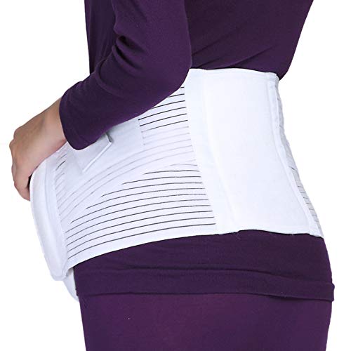 NEOtech Care Faja de Embarazo - Cinturón de Maternidad - premamá Banda para Abdomen/Cintura/Espalda, Apoyo para el Vientre - Marca (Beige, S)