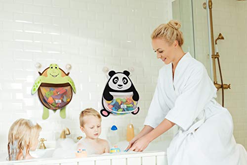 Nooni Care Organizador para Guardar Juguetes de Baño, Cesta de Malla Juguetes de Baño de Niños de Panda Grande, con Dos Ventosas de Gran Resistencia.