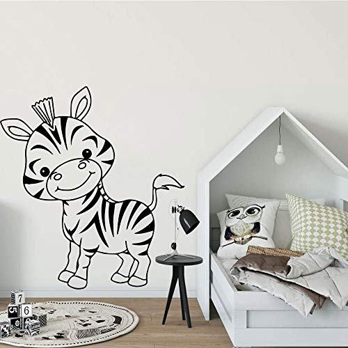 Nuevas pegatinas de vinilo de cebra para habitación de niños pegatinas de arte dormitorio de bebé pegatinas de pared de caballo de cebra pegatinas de decoración creativa de arte A5 43x47 cm