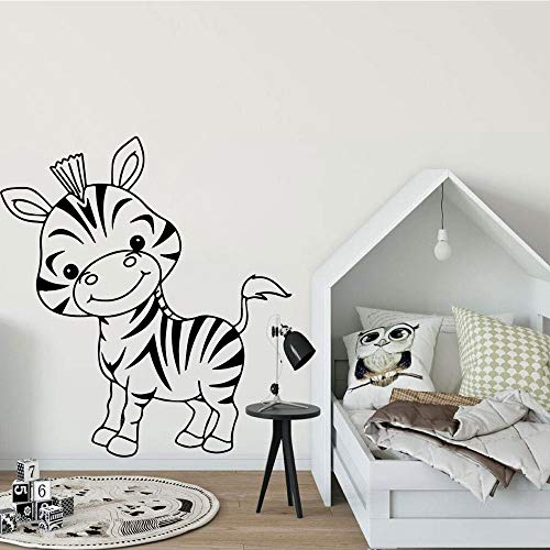 Nuevas pegatinas de vinilo de cebra para la habitación de los niños pegatinas de arte dormitorio del bebé cebra caballo pegatinas de pared arte decoración creativa pegatinas A2 43x47 cm