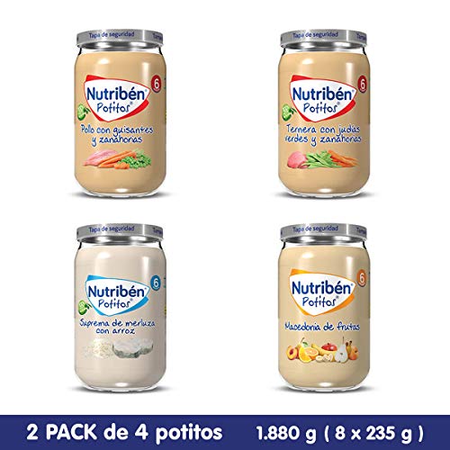 Nutribén - Packs De Potitos Variados (2X4 Uni.) 8 Unidades 1880 g