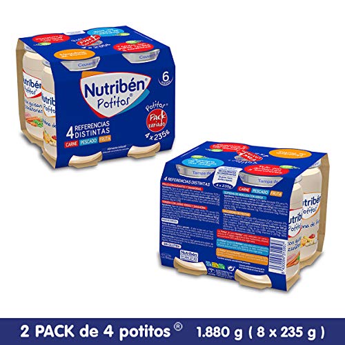 Nutribén - Packs De Potitos Variados (2X4 Uni.) 8 Unidades 1880 g