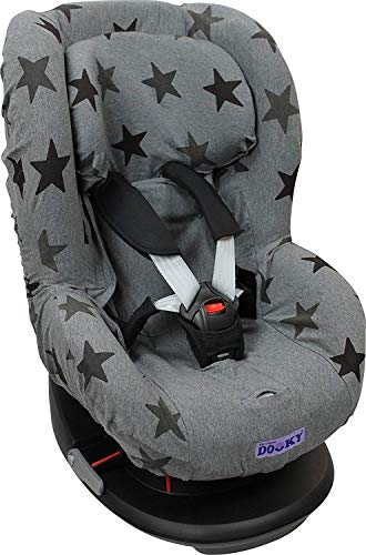 Original DOOKY ** Funda Universal 2en1 ** para Silla de Coche Grupo 1 / Maxi Cosi Tobi etc. (Grey Stars)