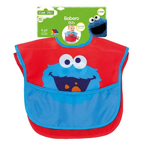 Pack 2 Baberos Elmo y Monstruo de Las Galletas de Barrio Sésamo Molto