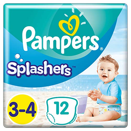 Pampers - Pantalones de baño Splasher, Tamaño del paquete 3-4, 96 pañales (8x 12 pañales)