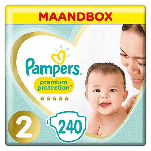 Pampers Premium Protection - Pañales talla 2 (4-8 kg) - Paquete de 1 mes (x240 pañales)