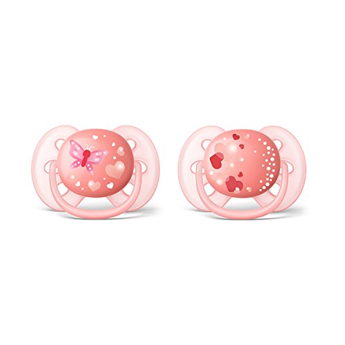 Philips AVENT SCF223/22 - Chupete (Ultra soft pacifier, Ortodóntico, Rosa, 6 mes(es), 18 mes(es), 2 pieza(s))