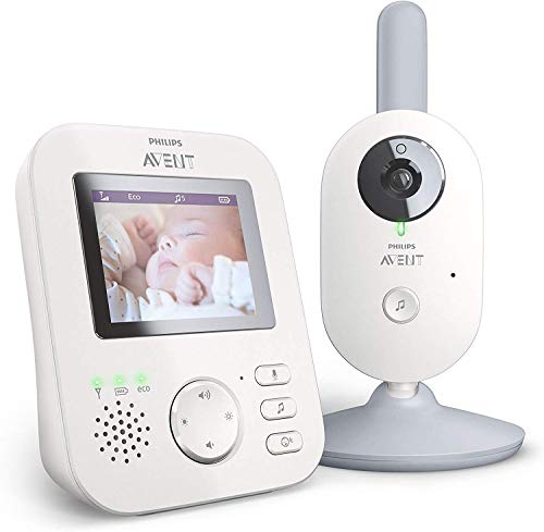 Philips Avent Vigilabebés con cámara SCD833/01 - Vigilabebés con vídeo digital con privacidad y seguridad (A-FHSS), pantalla a color de 2,7", nanas relajantes e intercomunicador