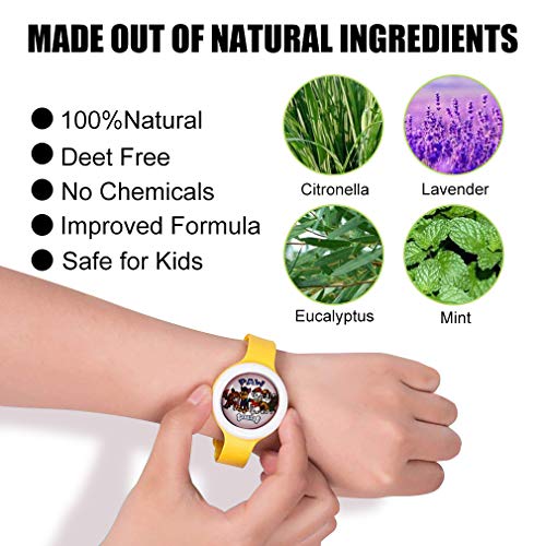 Pulseras Repelentes de Mosquitos Insectos para Niños y Adultos, Natural, Libre de Deet, Tambi Incluye, Proteccin Contra los Insectos de Hasta 60 days, Resistente al Agua