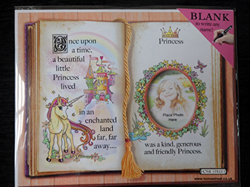 Regalo para una princesa unicornio para pantalla plana con un especial verso, cualquier nombre y foto blanco melocotón Talla:WITH WHITE FRAME