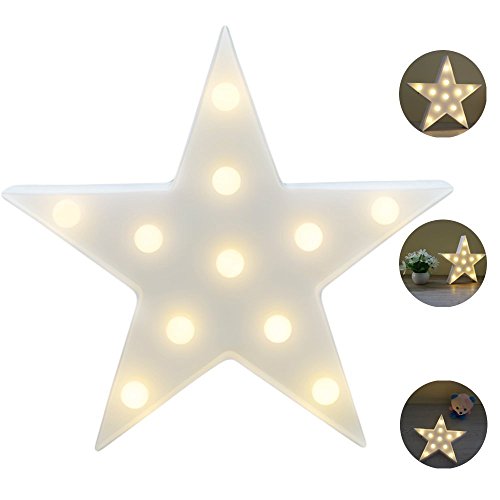 REKYO Carpa De Luz Nocturna, Lindas Lámparas LED De Pared, Sala Luz Decorativa De La Sala De Navidad Decorativos Mesa Lámpara Ánimo Luces Lámpara Infantil (Estrellas)