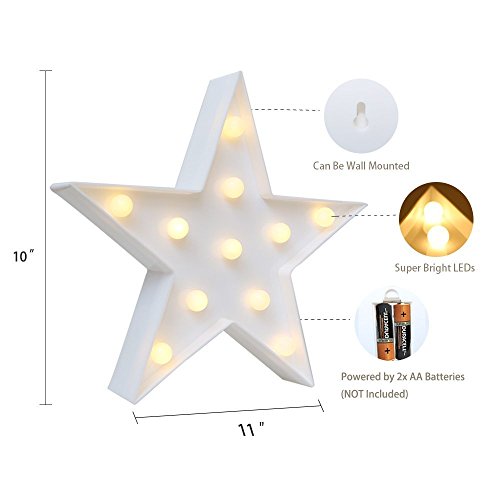 REKYO Carpa De Luz Nocturna, Lindas Lámparas LED De Pared, Sala Luz Decorativa De La Sala De Navidad Decorativos Mesa Lámpara Ánimo Luces Lámpara Infantil (Estrellas)