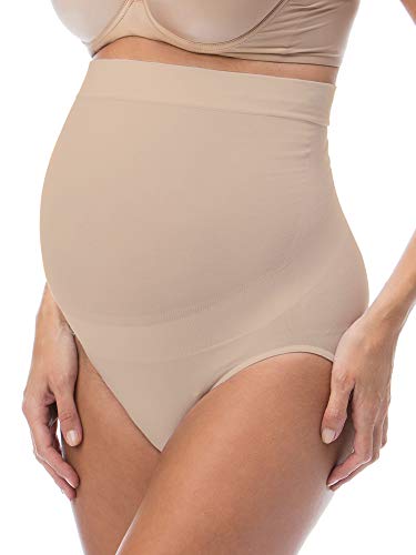 RelaxMaternity 5100 (Carne, M) Bragas de algodón premamá con Soporte Abdominal, Faja de Maternidad