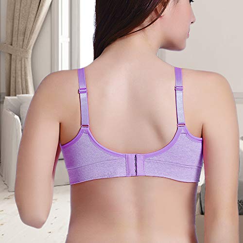 Rovtop 3 PCS Sujetador de Lactancia para Mujer de Sujetador de Maternidad sin Costuras Hebilla Acolchada y Extendida(Talla L)