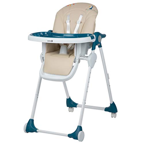 Safety 1st Looky Trona para bebé evolutiva y reclinable en 3 posiciónes, ajustable en altura, plegable compacto con 4 ruedas, color Warm Grey