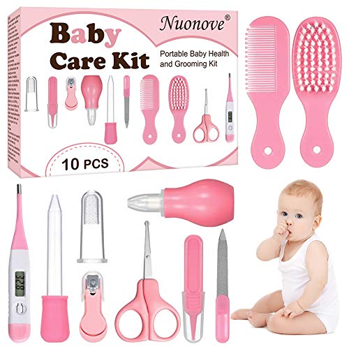 Set Para Cuidado Del Bebé, Bebé Kit de Cuidado Diario, Kit de Cuidado del Bebé, 10 Piezas Conveniente Bebé Kit de Aseo Nail Clipper Tijeras Cepillo de Pelo Peine Manicura