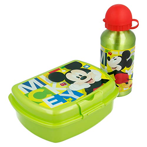 SET URBAN VUELTA AL COLE 2 PCS. (BOTELLA ALUMINIO 400 ML, SANDWICHERA URBAN) MICKEY MOUSE - DISNEY - WATERCOLORS