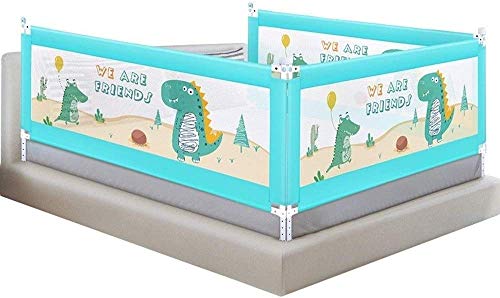 SILOLA Barandilla de la Cama para niños, Rejilla Protectora para la Cama Vertical, barandilla de la protección de la Cama para bebés y niños (Verde, 3 Lados) (tamaño: 1,5x2x2m)