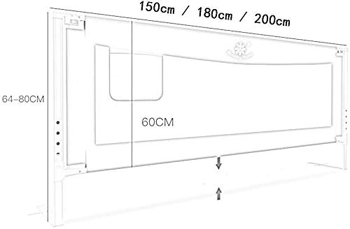 SILOLA Protector de Cama Plegable para bebés, barandilla Ajustable Barandilla con Bloqueo de Seguridad para niños con Interruptor de un botón (tamaño: 180 cm)