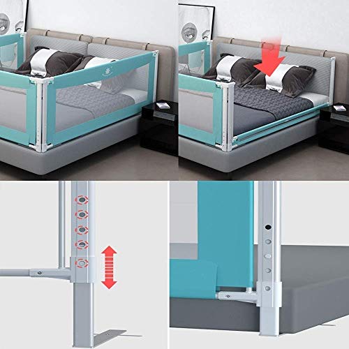 SILOLA Protector de Cama Plegable para bebés, barandilla Ajustable Barandilla con Bloqueo de Seguridad para niños con Interruptor de un botón (tamaño: 180 cm)