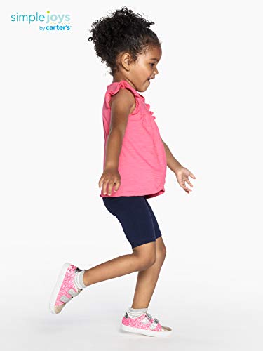 Simple Joys by Carter's - Pantalones cortos para bicicleta (3 unidades) ,Pink, Navy ,4T