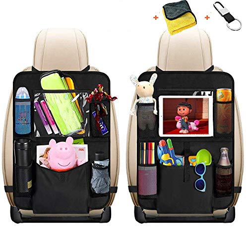 Sisleyhome Organizadores para Coche, 2 Piezas de Protectors del Respaldo del Asiento del Coches, Bolsillos Grandes y Soporte para Tableta iPad.