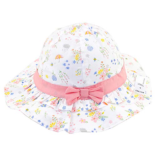 Snyemio Sombrero de Sol Niña Algodón Pescar Gorro Estampado Flores Verano Anti UV Solar para Viaje Playa Piscina