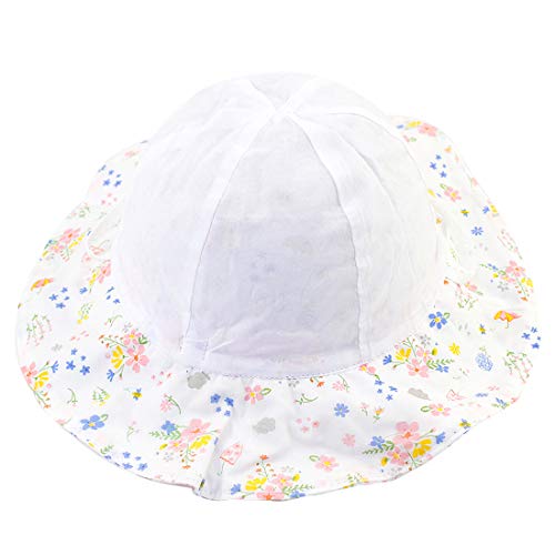 Snyemio Sombrero de Sol Niña Algodón Pescar Gorro Estampado Flores Verano Anti UV Solar para Viaje Playa Piscina