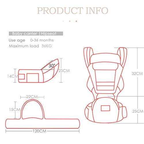 SONARIN 3 en 1 Multifuncional Hipseat Baby Carrier, Portador de bebé,Anverso y Reverso,100% Algodón,Ergonómica, Tamaño Libre,100% GARANTIZADO y ENTREGA GRATUITA, Ideal Regalo(Verde)