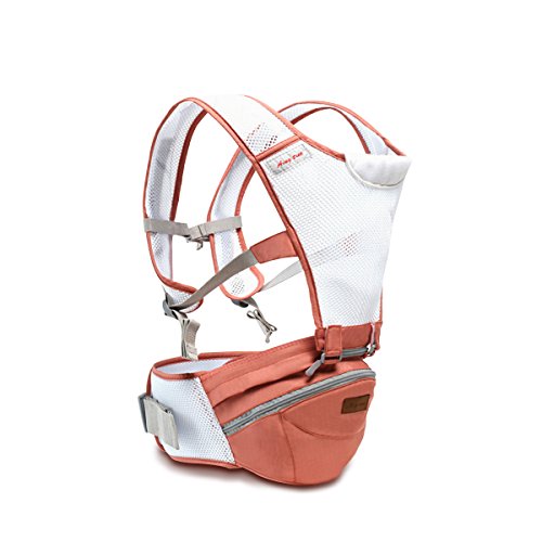 SONARIN 360 ° respirable Premium Hipseat Baby Carrier, Portador de bebé,Ergonómico,Bolso de la momia,Respaldo de malla transpirable,Adaptado al crecimiento de su hijo,Ideal Regalo(Rosado)