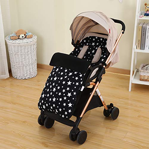 SONARIN Saco Silla de Paseo universal,Protección antideslizante,Cosy Toes,Forro Polar térmico Deluxe(Negro)