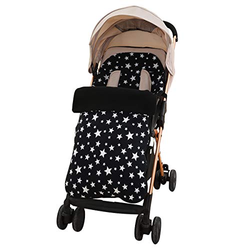 SONARIN Saco Silla de Paseo universal,Protección antideslizante,Cosy Toes,Forro Polar térmico Deluxe(Negro)